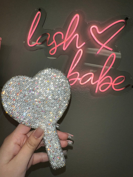 Blinged out heart mirror