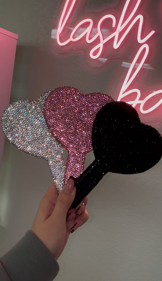 Blinged out heart mirror