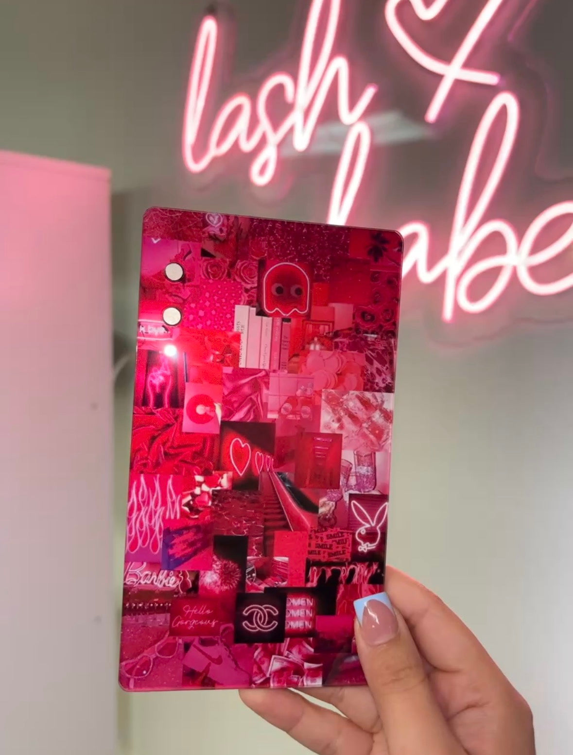 Pink collage tile